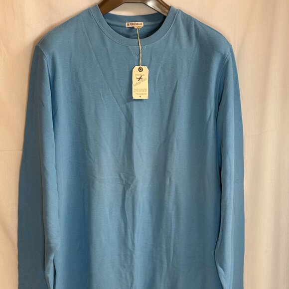NWT Peter Millar Men's Antique Wash Crew Neck Long Sleeves Pullover - Blue - XXL - Picture 2 of 4